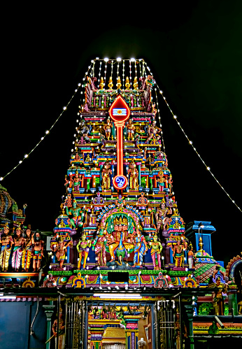 Night Lighting Image Of Shri Kowshika Balasubramanya Swamy Murugan Temple  Puducherry India Stock Photo - Download Image Now - iStock