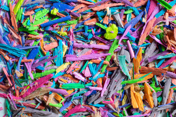 istock colored shavings from pencil sharpening, background or texture 1343839099