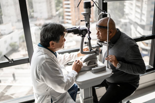 istock Ophthalmologist examining patient's eyes 1343839276
