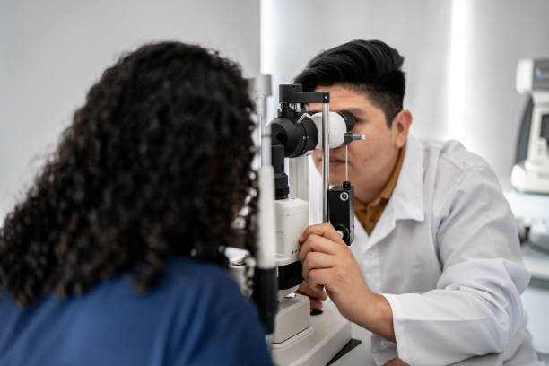istock Ophthalmologist examining patient's eyes 1343839585