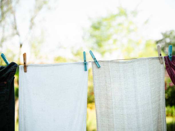 istock Laundry on the outdoor clothesline 1343853059