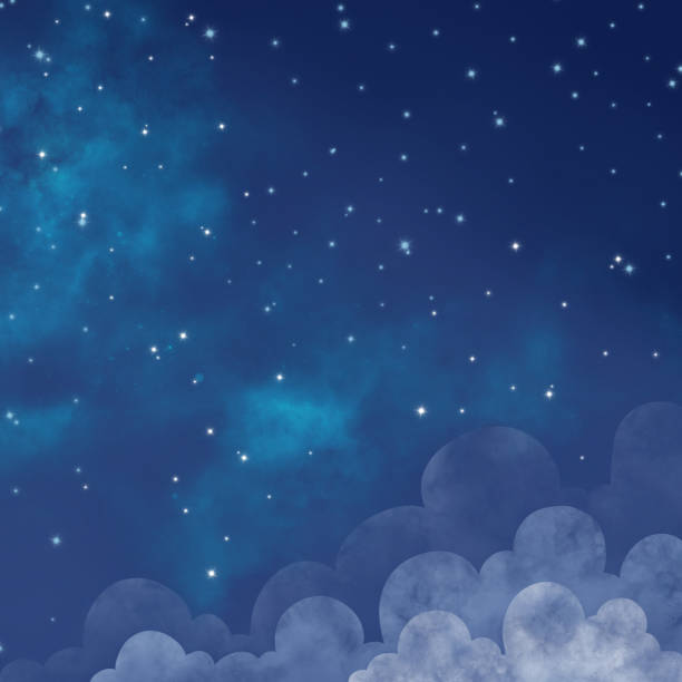istock Night sky among the star and cloud landscape illustration border background for decoration on night concept and Christmas holiday. 1343854670