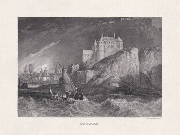 istock Dieppe, Normandy, France, steel engraving, published ca. 1840 1343862179