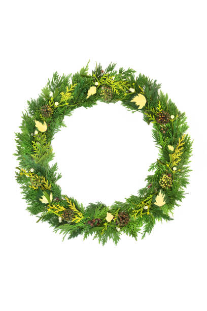 istock Cedar Mistletoe and Ivy Winter Wreath 1343870907