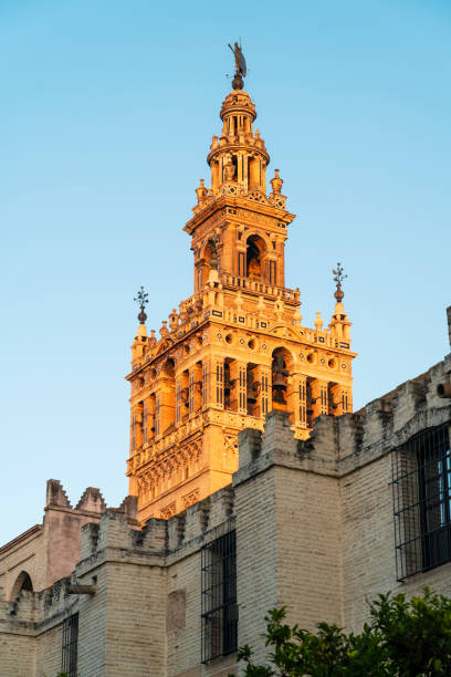 North Tower of Spain Square. Street view of Av. Portugal in Seville, Andalusia, Spain.