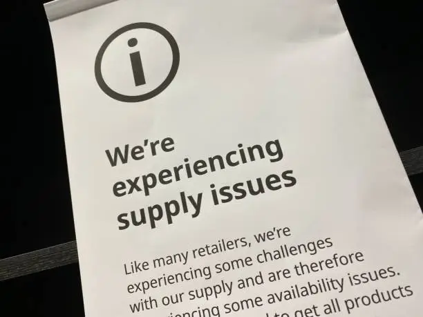 Photo of Supply Issues Information Sign