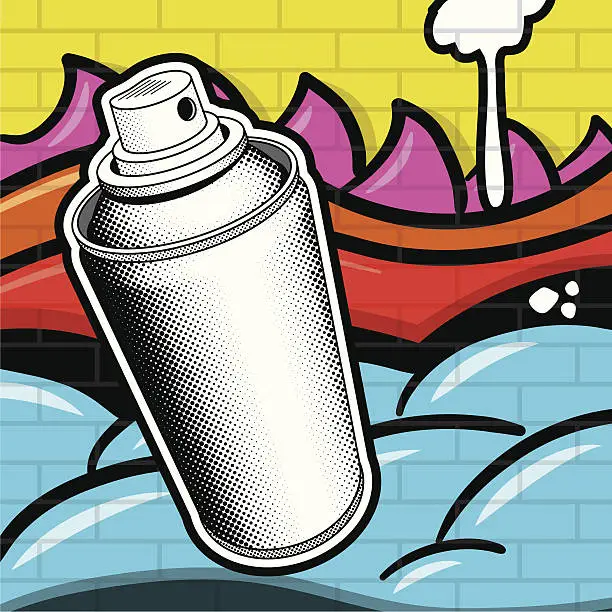 Vector illustration of Spray Can and Grafitti