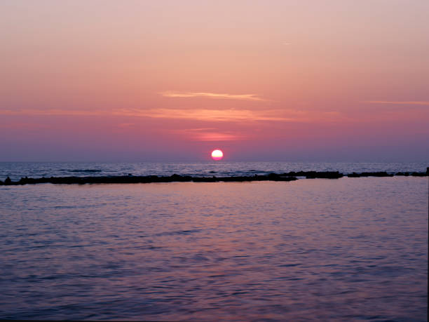 海の夕日 - greek islands greece day full frame ストックフォトと画像