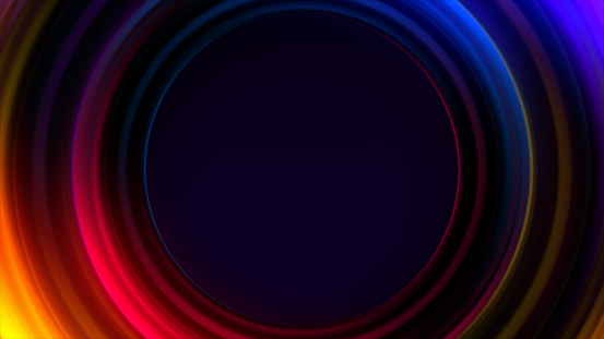 Spinning and Glowing Colorful Circle Abstract Video