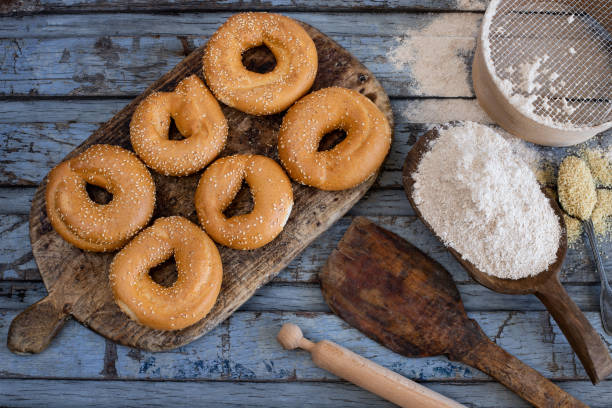 istock Baked roll breads on the table. Kahke or kake 1343886209
