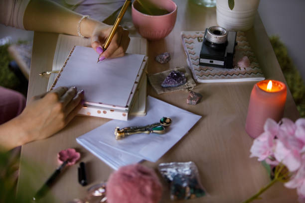 istock Young woman writing a letter for a friend 1343890996