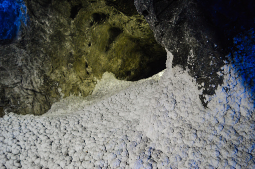 Nemocon, Colombia: Natural Salt sprouting on the undergrounds of salt mine .
