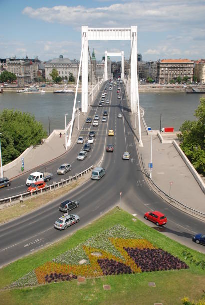 pont elizabeth à budapest - europe bridge editorial eastern europe photos et images de collection
