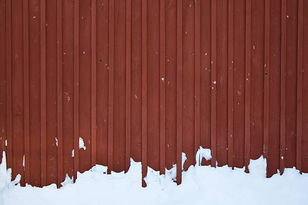 Red Wooden Wall stock photo
