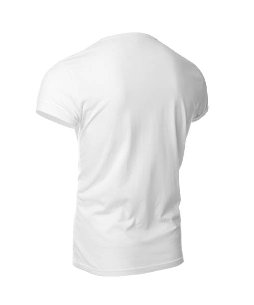 istock Stylish men's t-shirt isolated on white. Space for design 1343897157