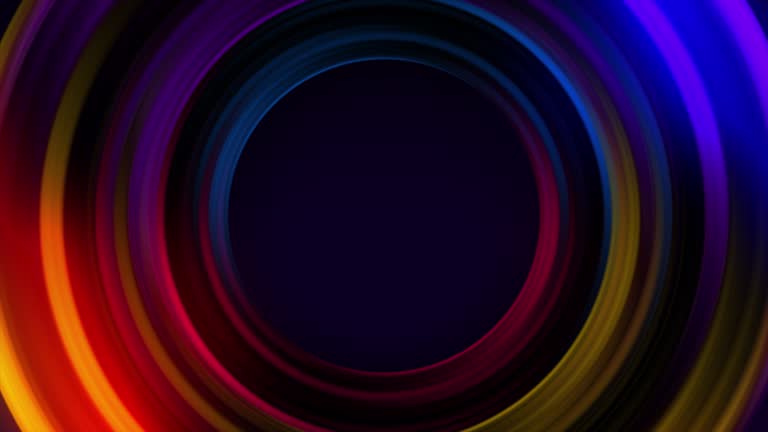 Spinning and Glowing Colorful Circle Abstract Video