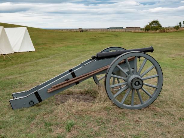 istock 18th Century Jacobite Re-Enactment Cannon At Public Event. 1343900131