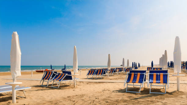 istock Sunny beach in late summer, blue sky 1343901889