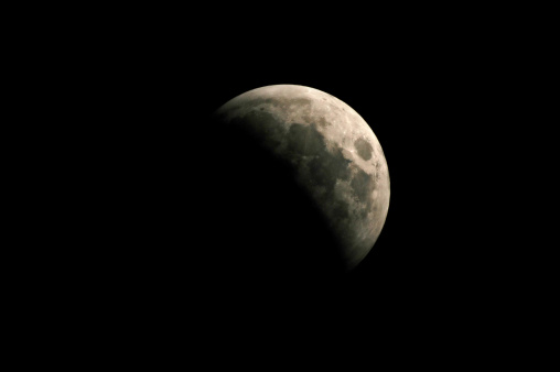 Close-up of the moon on a black background. Image of the moon with its real colors