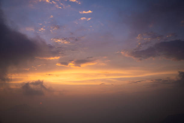istock Beautiful sky evening beauty and Clouds at sunset , Panoramic scene view . Natural background 1343903893