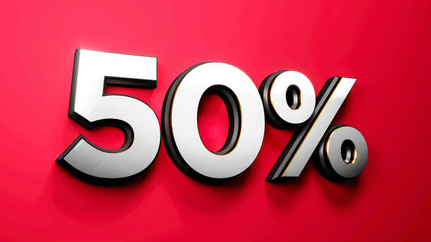 istock 50% fifty percent 3d illustration 3d rendering 1343908917