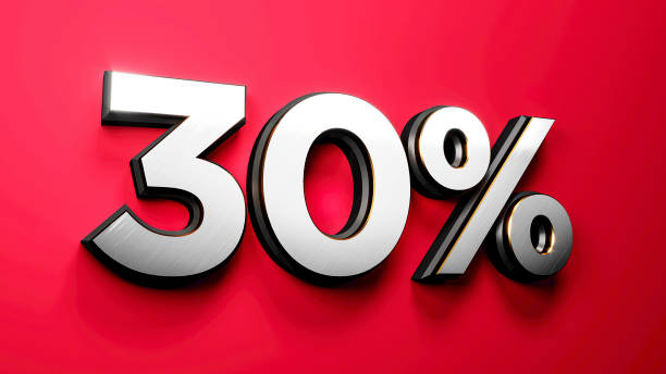 Silver Gold 30 Percent off Sign on Red Background, Special Offer 30% Discount Tag, Sale Up to Thirty Percent Off ,big offer, Sale, Special Offer, Sticker, Advertising, offer Icon 3d illustration silver gold 30 por ciento de descuento iniciar sesión en fondo rojo, oferta especial 30% etiqueta de descuento, venta hasta treinta por ciento de descuento, gran oferta, venta, oferta especial, pegatina, publicidad, oferta icono ilustración 3d