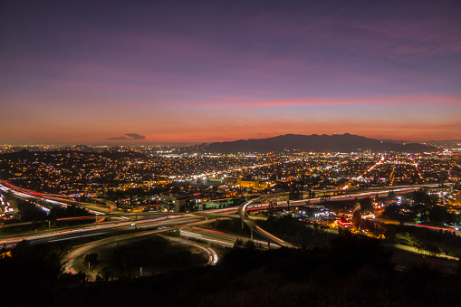 Ventura Freeway at Glendale Freeway Los Angeles Sunset