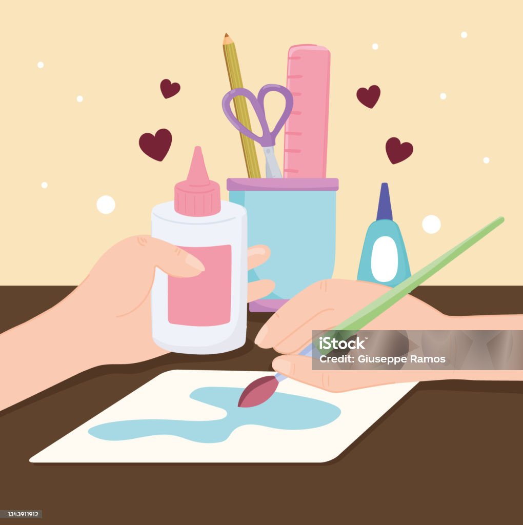 Hand Making P Hands Making Craft Stock Illustration - Download Image Now - Scissors ...