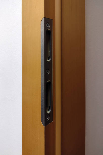 istock door lock element on the door jamb 1343912561