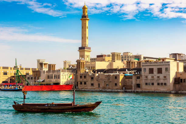 istock Abra wooden boat in Dubai 1343917194