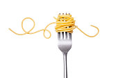 spaghetti rolled on fork