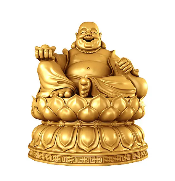 Golden Buddha on lotus
