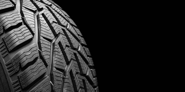 istock black isolation rubber tire, on the white backgrounds 1343934853