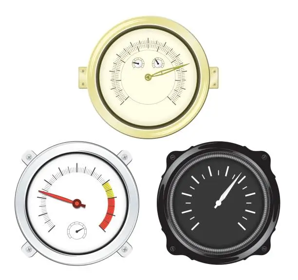 Vector illustration of Meters and Indicators