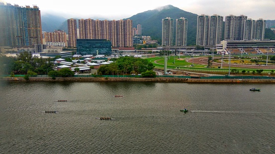 Hong Kong, November 2017. Beautiful cityscape / Landscape on the Shing Mun river area, Hong Kong