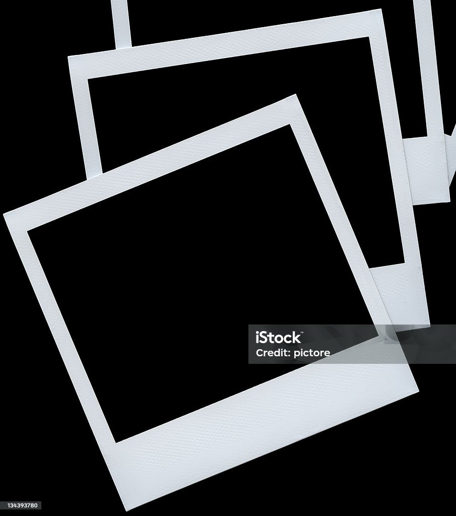 Blank photo Blank photo isolated on black background Backgrounds Stock Photo