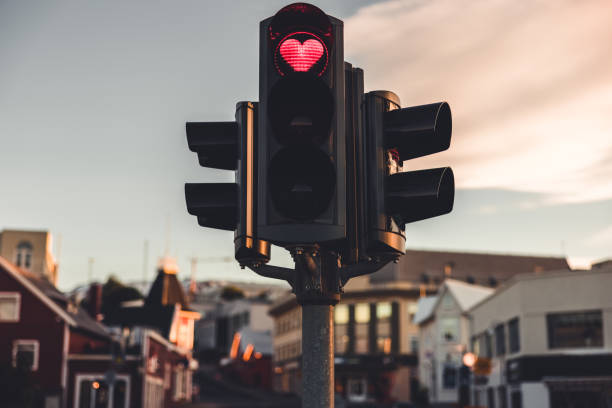 istock Iceland Akureyri Love Traffic Light Heart Shaped Red Light 1343943674