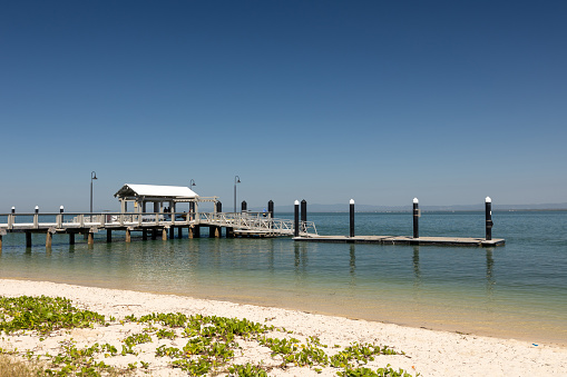 The foreshore and jetty at Bongaree on Bribie Island, Queensland Australia