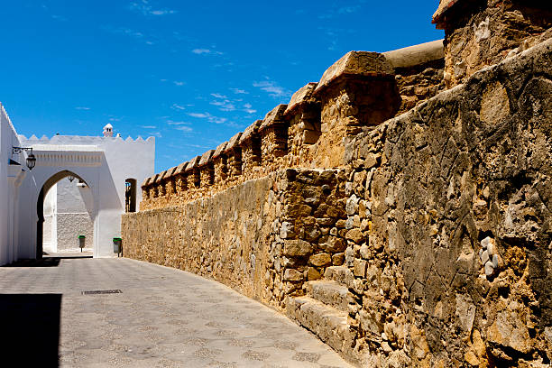 Medina Fortress Stone Wall of Asliah that leads to an archway of Islamic architecture