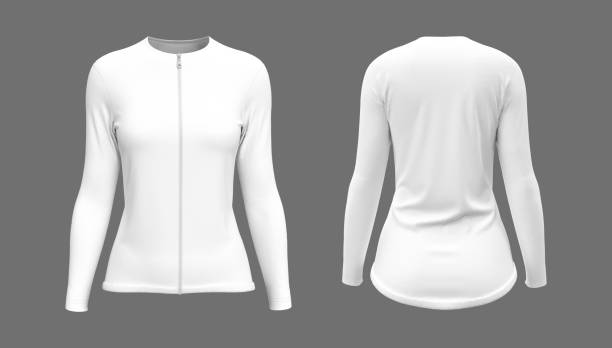 istock Blank cycling jersey mockup in front and back views 1343971667
