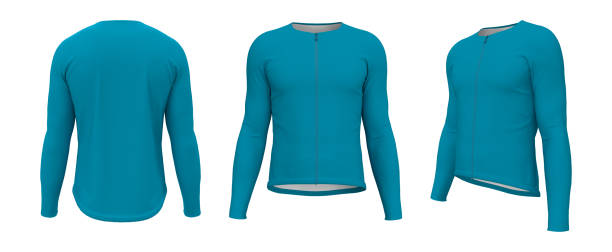 istock Blank cycling jersey mockup in front, side and back 1343971699