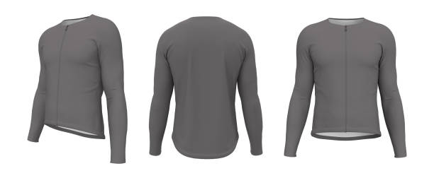 istock Blank cycling jersey mockup in front, side and back 1343972365