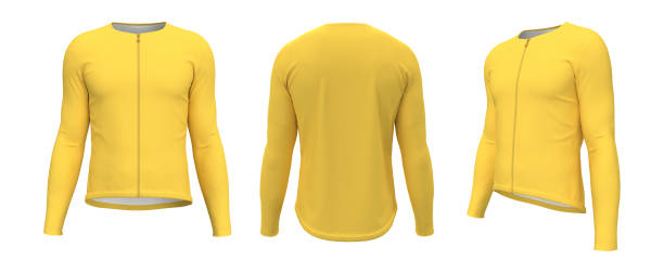 istock Blank cycling jersey mockup in front, side and back 1343972389
