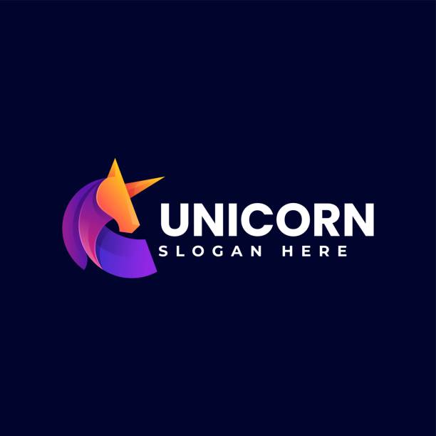 Vector Illustration Unicorn Gradient Colorful Style. Vector Illustration Unicorn Gradient Colorful Style. Unicorn stock illustrations