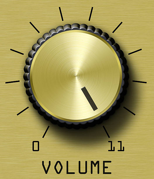 Gold Volume Eleven Volume control. This one goes to eleven. amplifier photos stock pictures, royalty-free photos & images
