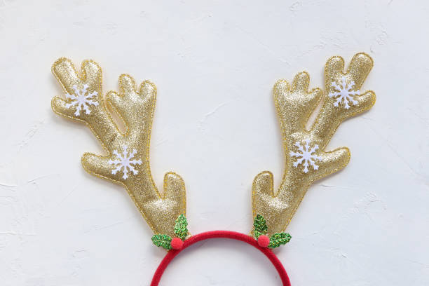 istock Headband Christmas, Christmas deer horns on a white background. 1343986914