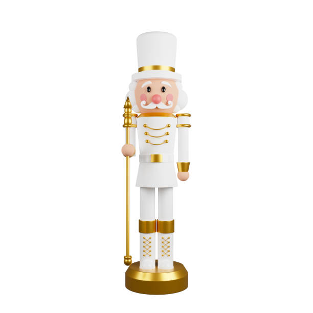 istock Christmas nutcracker toy soldier traditional figurine isolated on white background with clipping path included. 3d rendering 1343987875