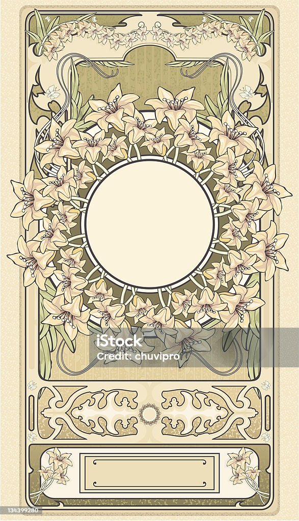 Bastidor LILIES art Decó - arte vectorial de Arte Decó libre de derechos