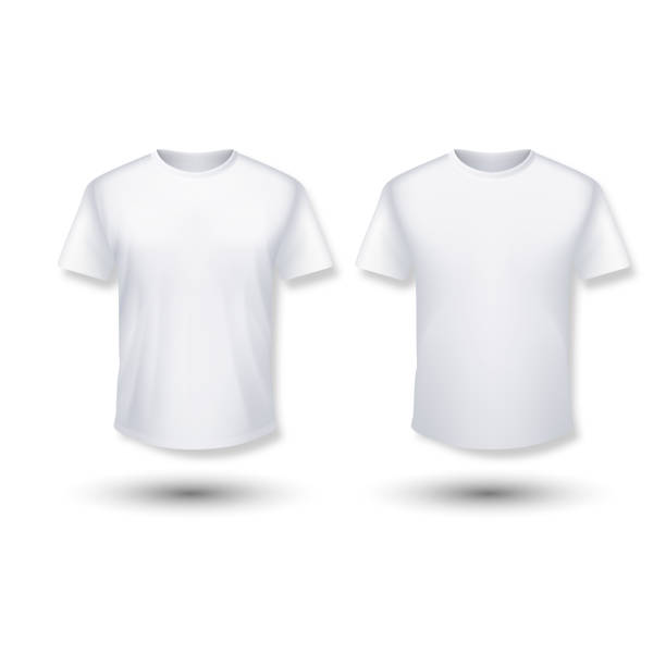 Shirt mockup set. white version, front design. vector illustration. Shirt mockup set. white version, front design. vector illustration button down shirt stock illustrations