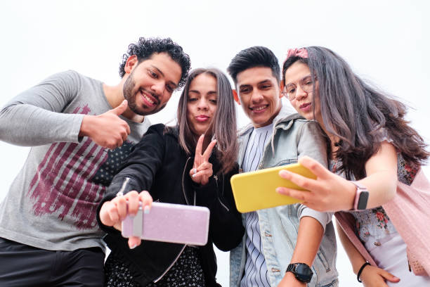 istock A group of young friends taking a selfie from below 1344000479